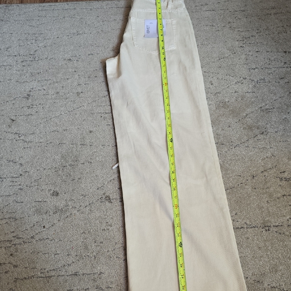 Vervet Los Angeles Distressed Wide Leg Cream Jeans, Size 26, NWT - Picture 13 of 16